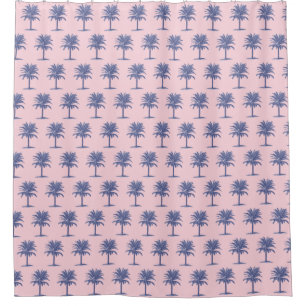 Navy Palm Tree Shower Curtain