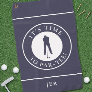Navy Par Tee Funny Saying Quote Golfer Monogram Golf Towel