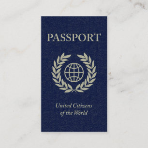 navy passport business card