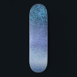 Navy Pastel Blue Triple Glitter Ombre Gradient Skateboard<br><div class="desc">This elegant, glamorous, and chic print is perfect for the trendy and stylish girly girl. It features a faux printed sparkly navy blue glitter into periwinkle blue into pastel blue gradient ombre. It's modern, pretty, girly, unique, and cool. ***IMPORTANT DESIGN NOTE: For any custom design request such as matching product...</div>