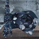 Navy Peonies Silver Eucalyptus Wedding Tie<br><div class="desc">A sophisticated and elegant navy blue wedding neck tie featuring a beautifully watercolor-painted bouquet of navy blue peonies and silver eucalyptus greenery.</div>
