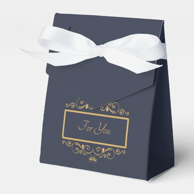 Navy Personalised Favour Box (Front Side)