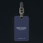 Navy Personalised Groomsman's Name and Monogram Luggage Tag<br><div class="desc">Modern Personalised Groomsman Gifts
featuring personalised groomsman's name,  title and wedding date in white classic serif font style on navy blue background.

Also perfect for Best Man,  Father of the Bride and more.</div>