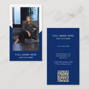 Navy Photo Business Card for Creative Profession