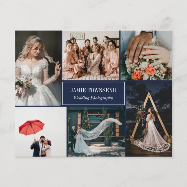 Navy Photo Collage Professional Photographer Flyer (Front)