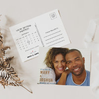 Navy Photo Wedding Save the Date Calendar