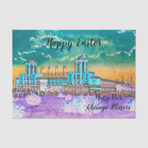 Navy Pier Chicago 1920's Watercolor Easter Colours Tissue Paper