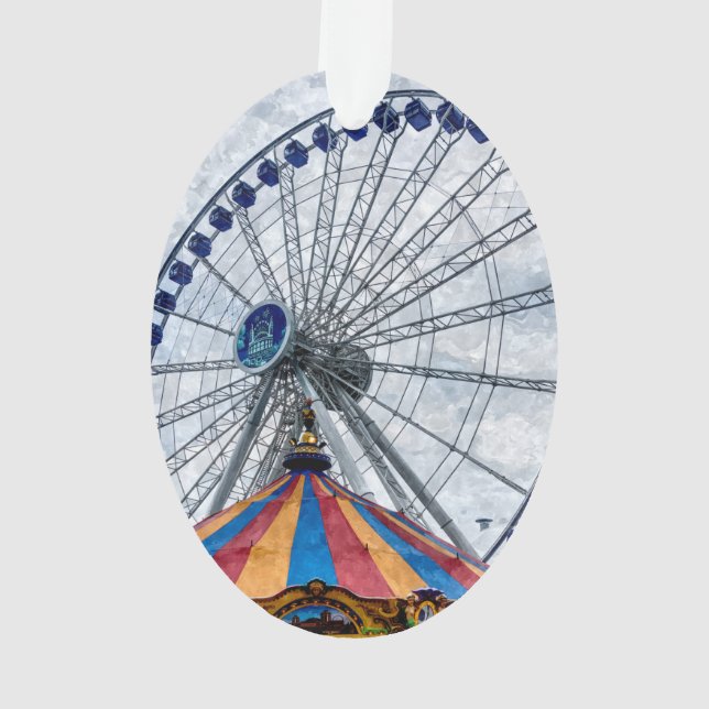 Navy Pier Ferris Wheel Ornament (Back)
