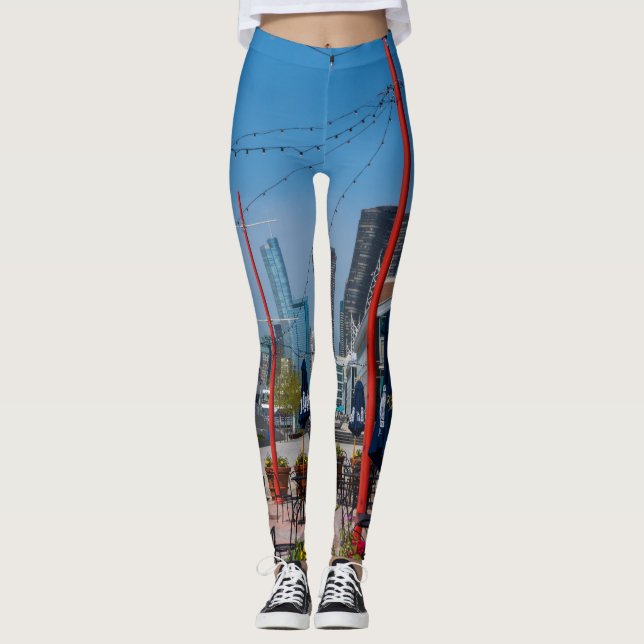 Navy Pier Lines Leggings (Front)