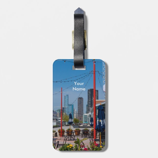 Navy Pier Lines Luggage Tag (Back Vertical)