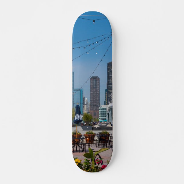 Navy Pier Lines Skateboard (Front)