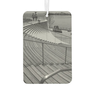 Navy Pier Stairs Grayscale Car Air Freshener
