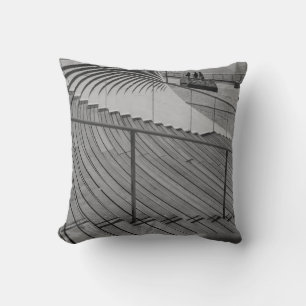Navy Pier Stairs Grayscale Cushion
