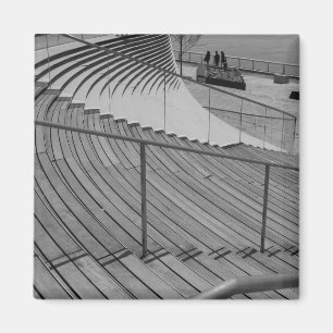 Navy Pier Stairs Grayscale Magnet