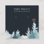 NAVY PINE TREE WINTER FOREST STUD EARRING DISPLAY SQUARE BUSINESS CARD<br><div class="desc">If you need any further customisation please feel free to message me on yellowfebstudio@gmail.com.</div>