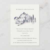 Navy Pine Woods Mountain Sketch Wedding Reception
