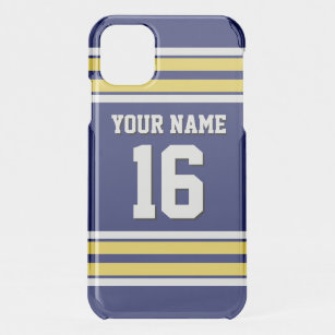 Navy Pineapple Wht Team Jersey Custom Number Name iPhone 11 Case