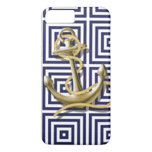 navy preppy pattern nautical anchor Case-Mate iPhone case