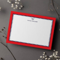 NAVY & RED Classic Monogram Double Frame