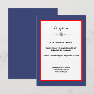 Navy & Red Frame- Reception Invitation