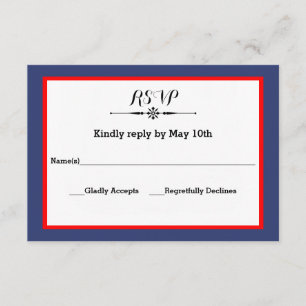 Navy & Red Frame- RSVP Response Card
