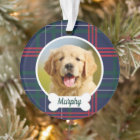 Navy Red Green Tartan Plaid Custom Dog Photo