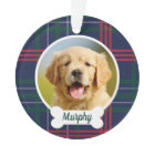 Navy Red Green Tartan Plaid Custom Dog Photo