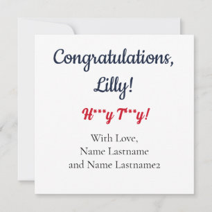 NAVY, RED Oxford, MS Personalised Gift Card