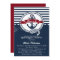 Navy Red Rustic Nautical Kids Birthday Invitation