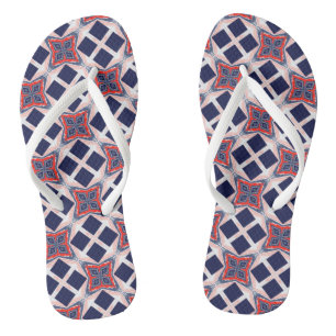 Navy Red White Kaleidoscope Jandals