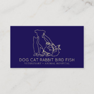 Navy Rescue Veterinary Dog cat fish rabbit bird Business Card