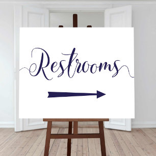 Navy Restrooms Sign Right Arrow Directions