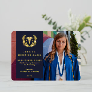 Navy RN Caduceus Graduation Photo Announcement