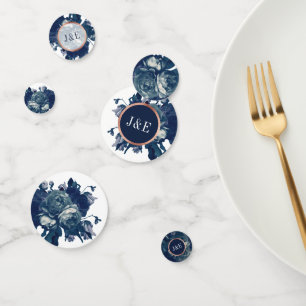 Navy Rose Gold Antique Bouquet Wedding Confetti