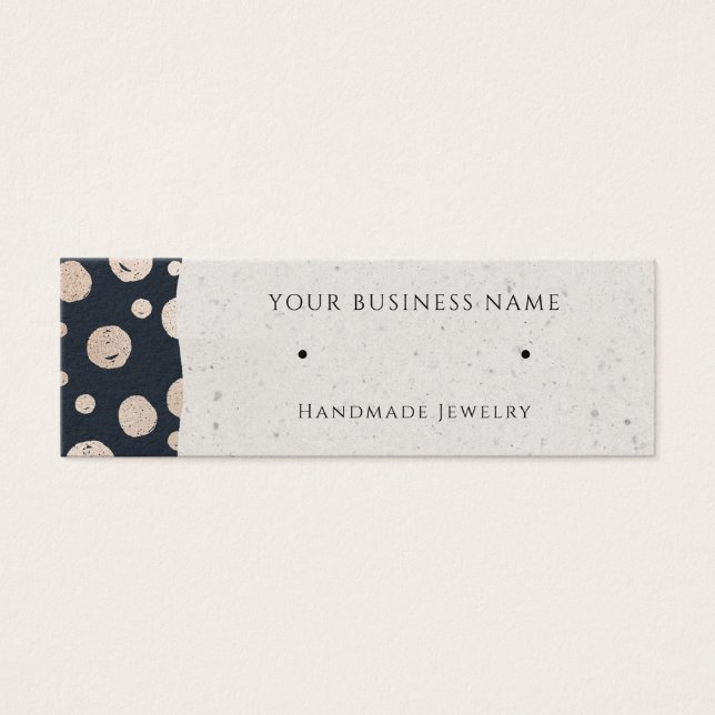 Navy Rose Gold Circles Stud Earring Display Cards (Front)