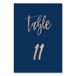 Navy & Rose Gold Glam Chic Wedding Table Number 11