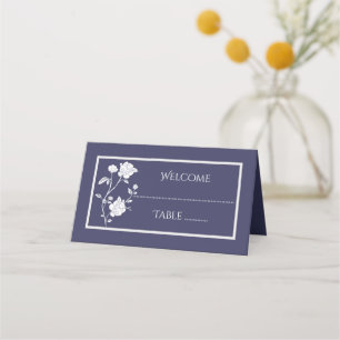 Navy Rose Reception Place Card