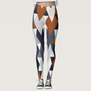 Navy Rust Geometry II A Leggings