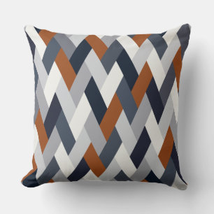 Navy Rust Geometry VI Cushion
