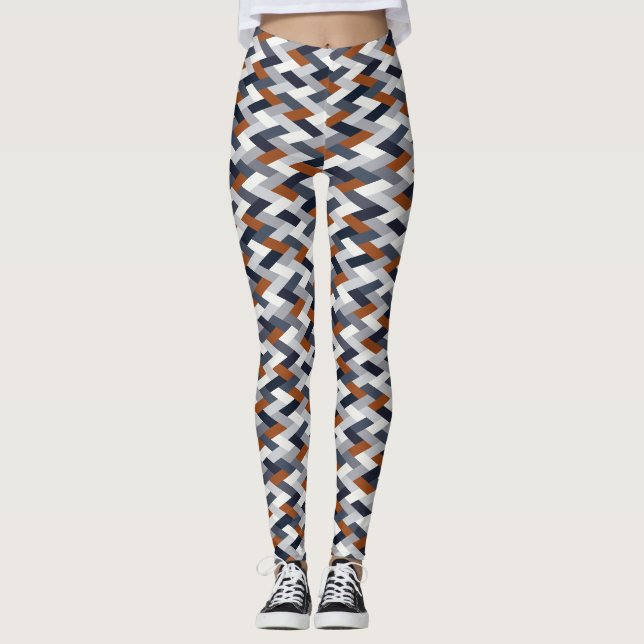 Navy Rust Geometry VIB C Leggings (Front)