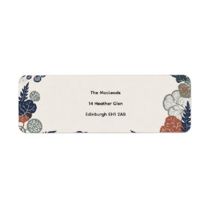 Navy Sage Terracotta Folk Botanical