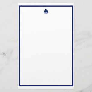 Navy Sailboat Stationery