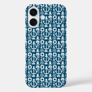 Navy sailor Element sea pattern iPhone 16 Case