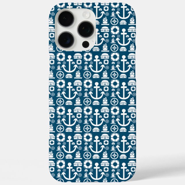 Navy sailor Element sea pattern Case-Mate iPhone Case (Back)