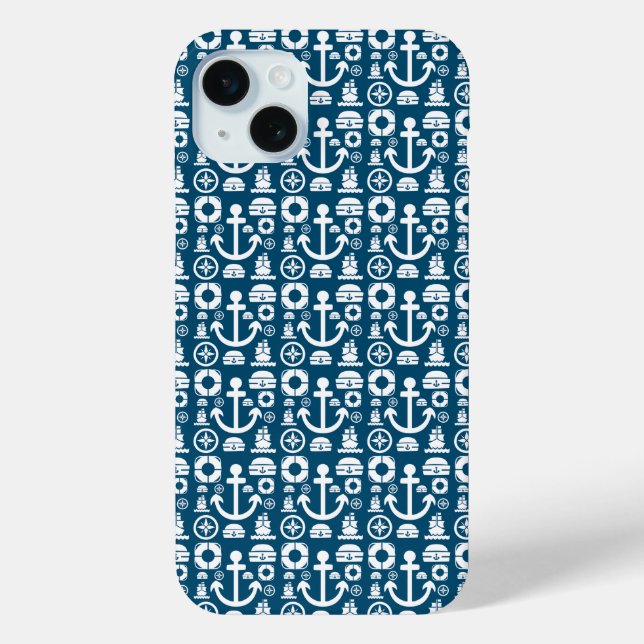 Navy sailor Element sea pattern Case-Mate iPhone Case (Back)