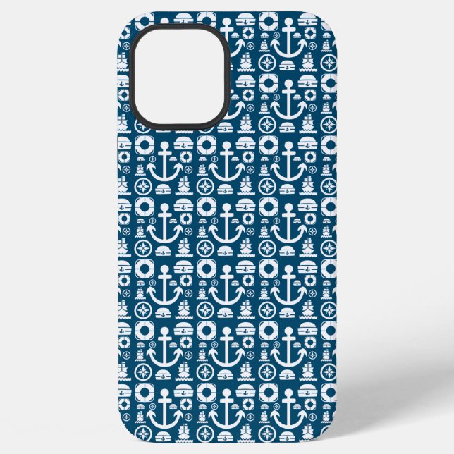 Navy sailor Element sea pattern iPhone Case (Back)