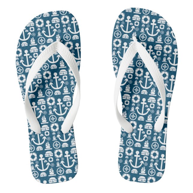 Navy sailor Element sea pattern Jandals (Footbed)