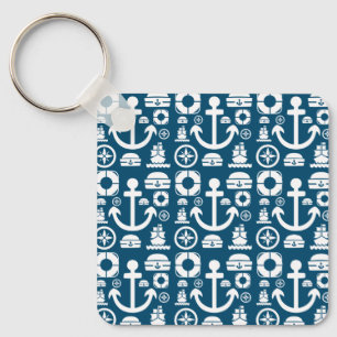 Navy sailor Element sea pattern Key Ring