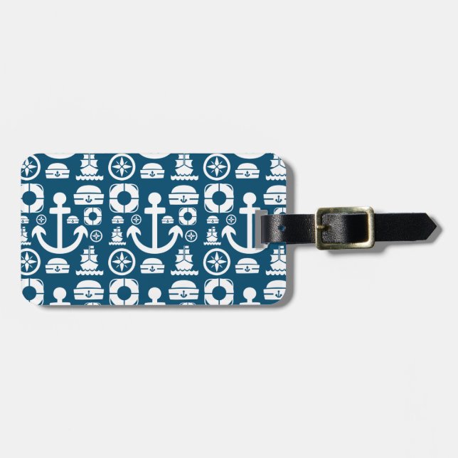 Navy sailor Element sea pattern Luggage Tag (Front Horizontal)