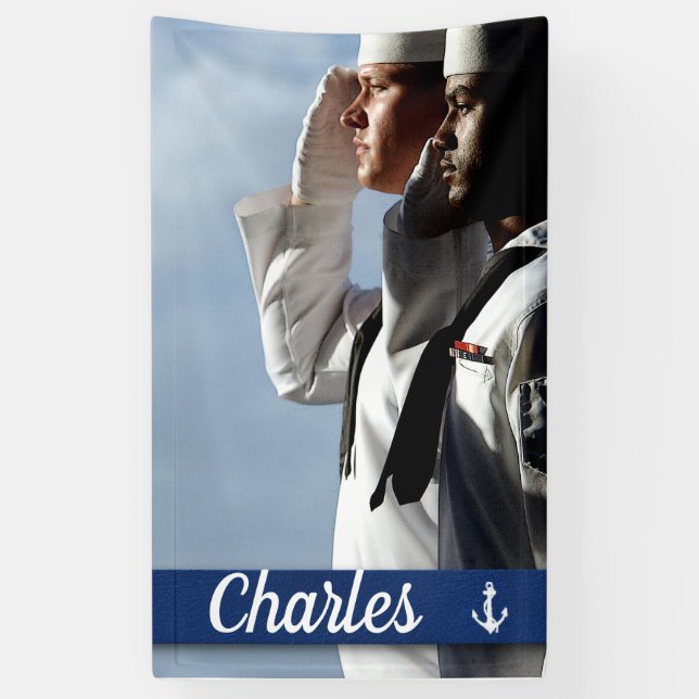Navy Sailors Personalised Banner (Vertical)